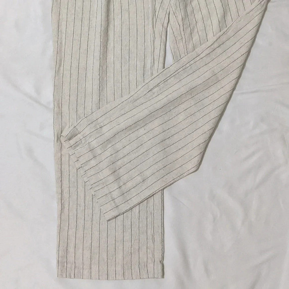 7 For All Mankind Linen Pants, Color Cream/Black Size 4 - Picture 8 of 14